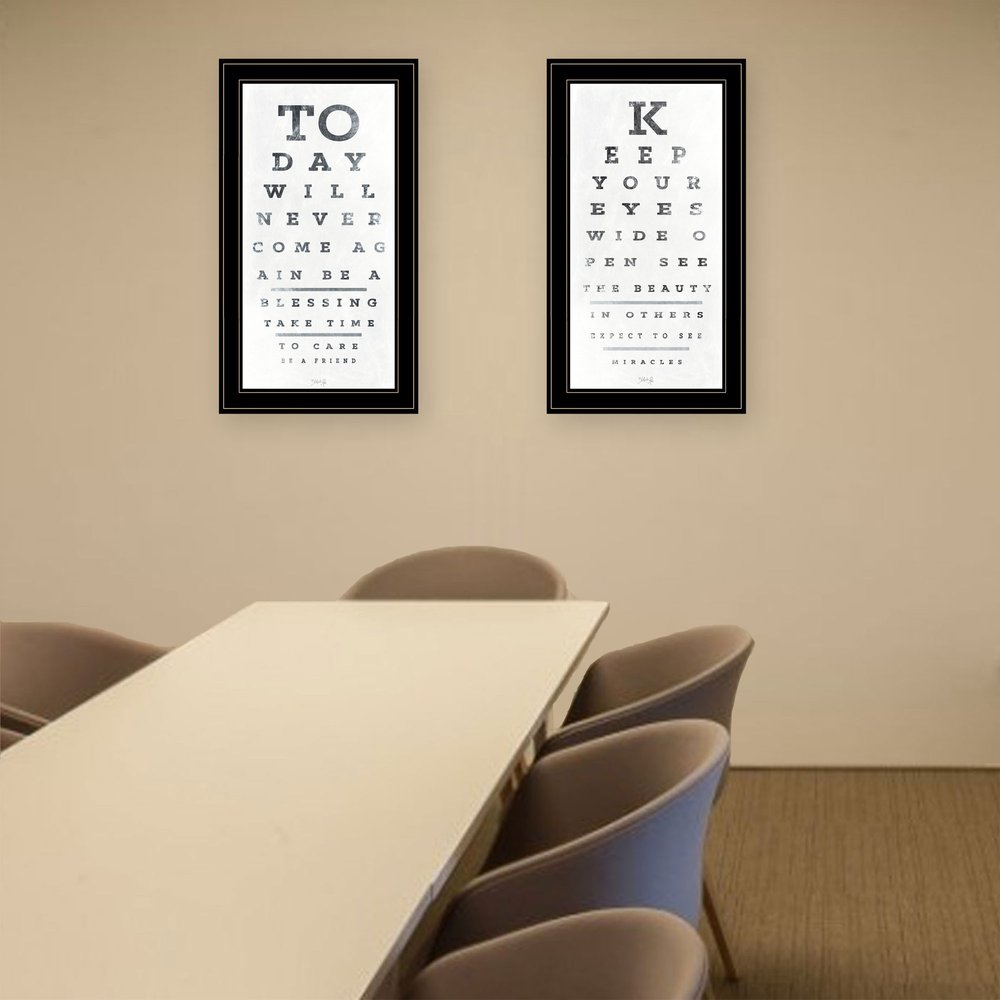 Set Of Two Eye Charts 1 Black Framed Print Wall Art HomeRoots