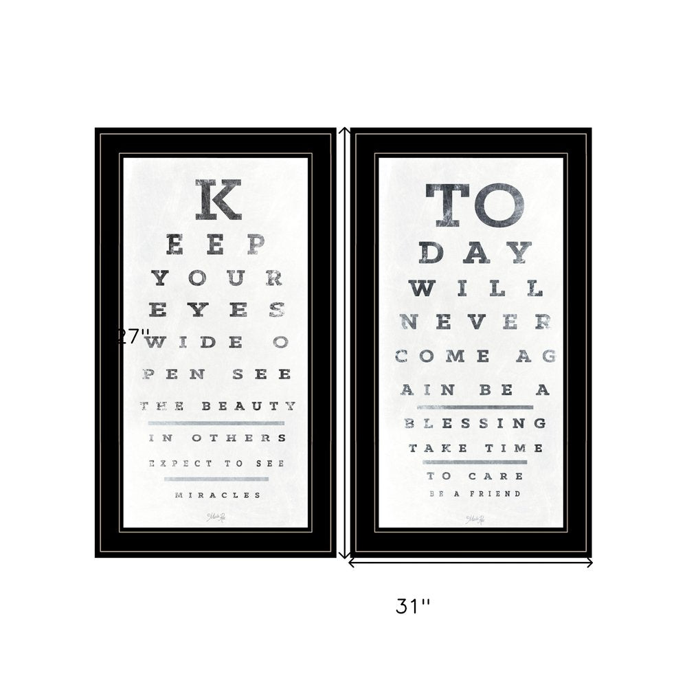 Set Of Two Eye Charts 1 Black Framed Print Wall Art HomeRoots