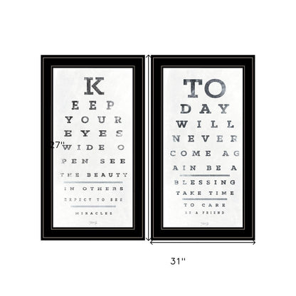 Set Of Two Eye Charts 1 Black Framed Print Wall Art HomeRoots