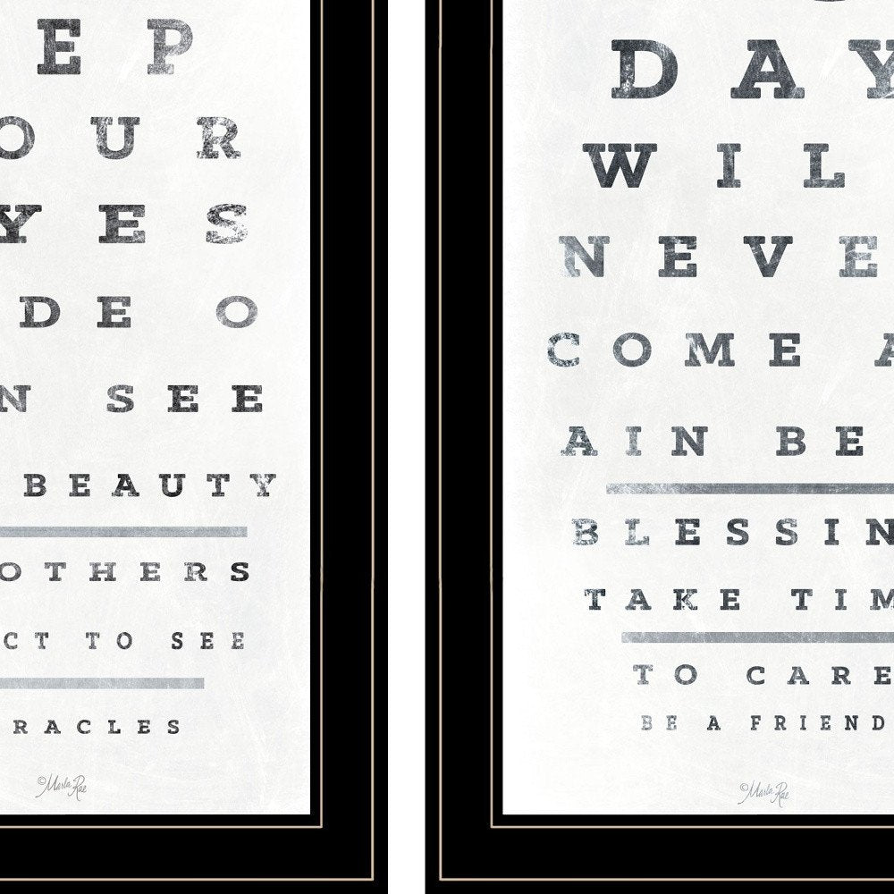 Set Of Two Eye Charts 1 Black Framed Print Wall Art HomeRoots