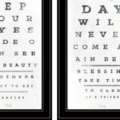 Set Of Two Eye Charts 1 Black Framed Print Wall Art HomeRoots