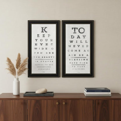 Set Of Two Eye Charts 1 Black Framed Print Wall Art HomeRoots