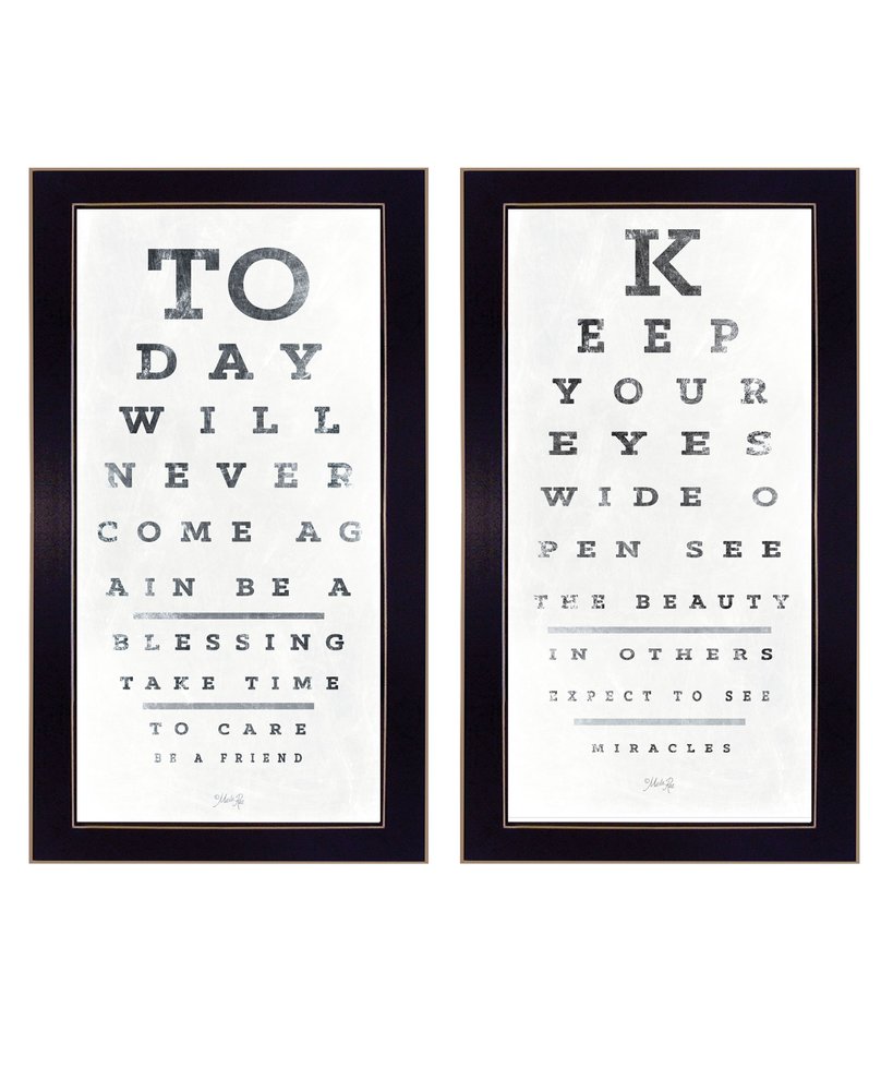 Set Of Two Eye Charts 2 Black Framed Print Wall Art HomeRoots