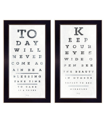 Set Of Two Eye Charts 2 Black Framed Print Wall Art HomeRoots