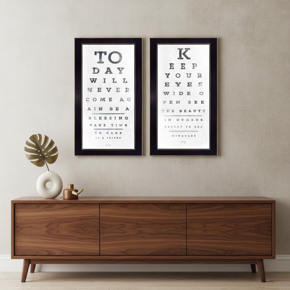 Set Of Two Eye Charts 2 Black Framed Print Wall Art HomeRoots