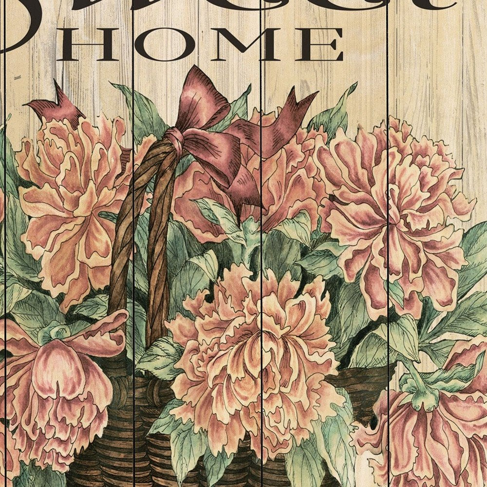 Home Sweet Home Peonies Unframed Print Wall Art — view 3