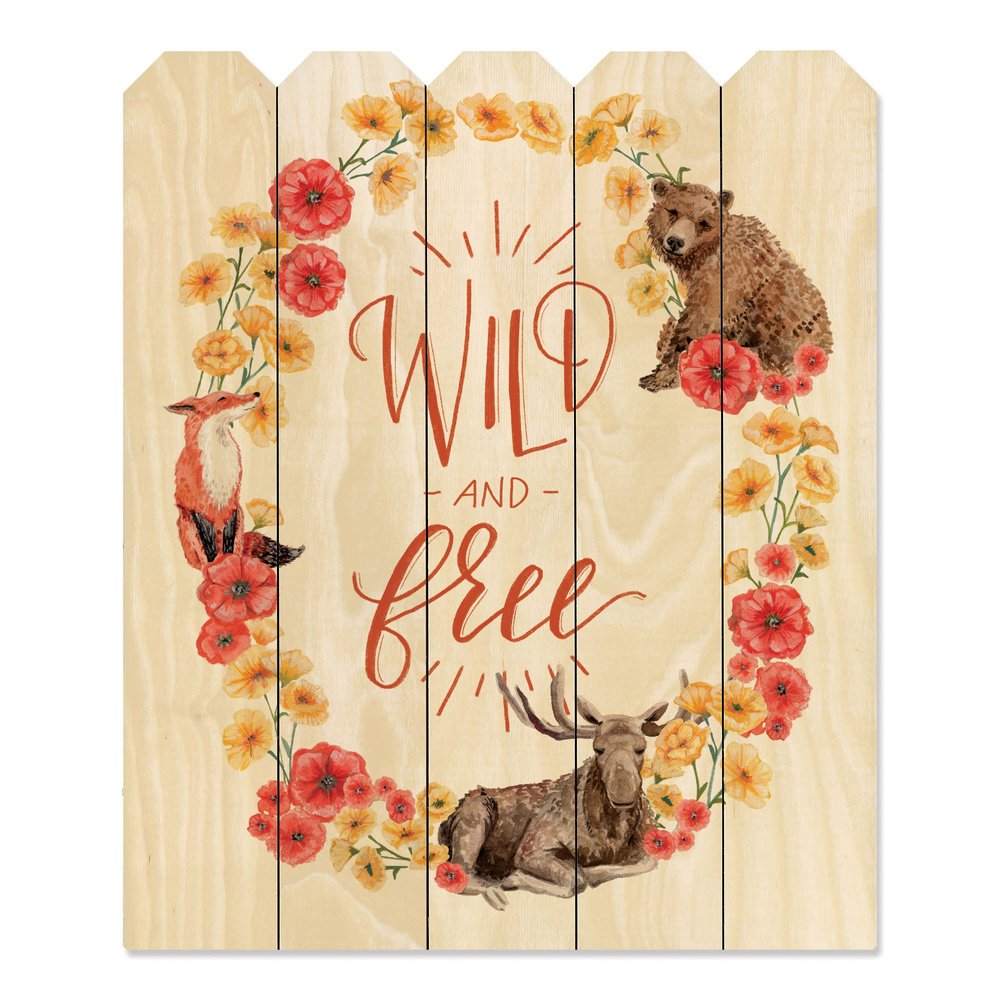 Wild and Free Wreath Unframed Print Wall Art HomeRoots