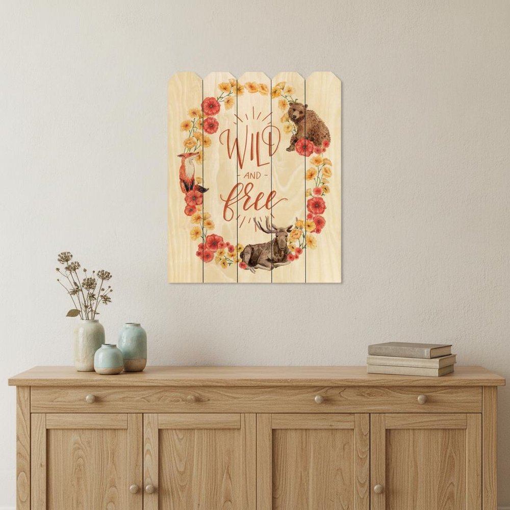 Wild and Free Wreath Unframed Print Wall Art — view 4
