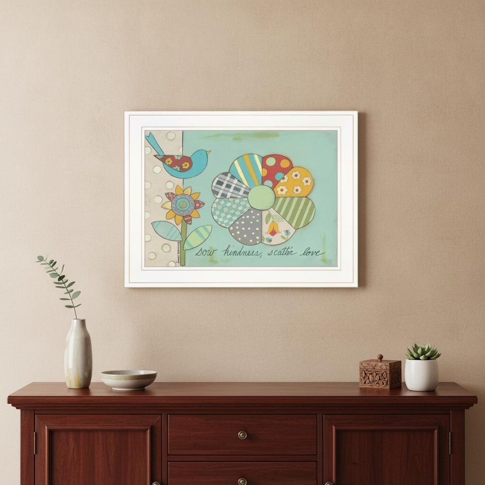 Sow Kindness Scatter Love 1 White Framed Print Wall Art HomeRoots
