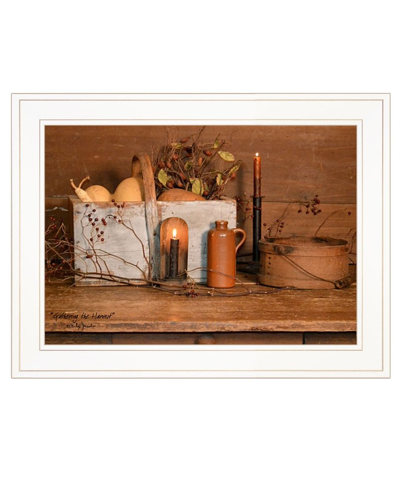 Gathering The Harvest 2 White Framed Print Kitchen Wall Art — view 1