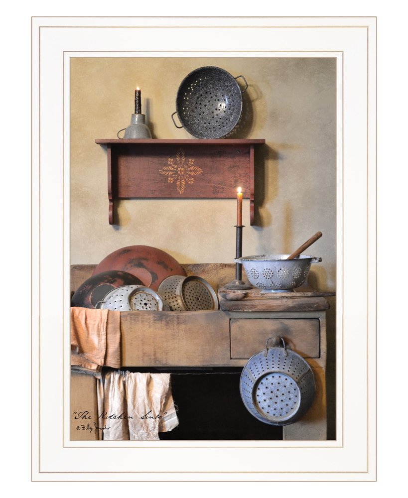 The Kitchen Sink 2 White Framed Print Kitchen Wall Art — view 1
