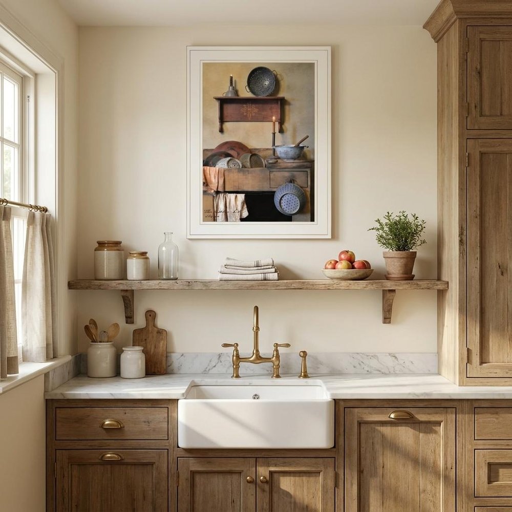 The Kitchen Sink 2 White Framed Print Kitchen Wall Art HomeRoots