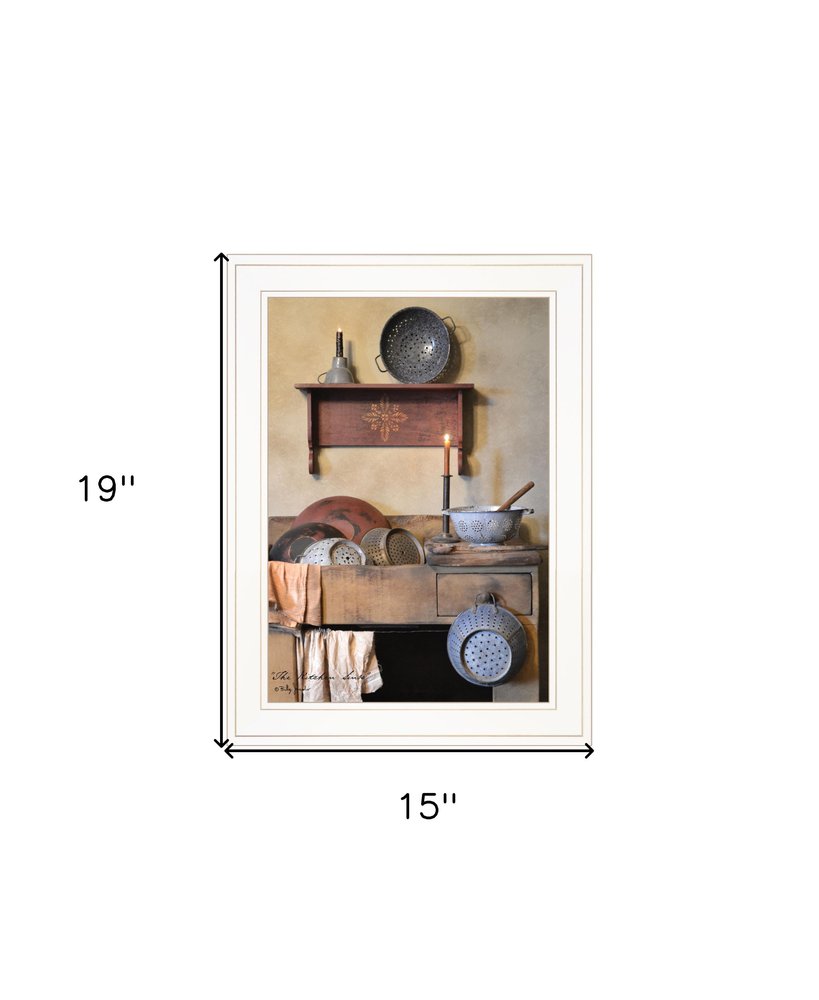The Kitchen Sink 2 White Framed Print Kitchen Wall Art HomeRoots