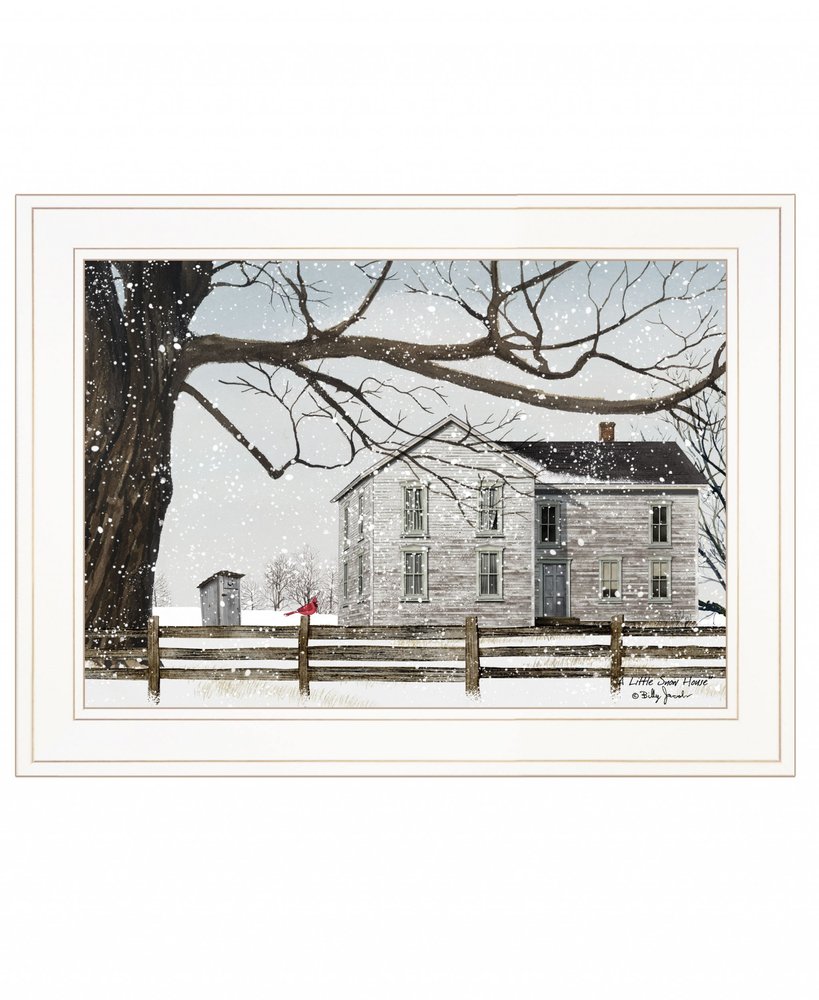 A Little Snow House 2 White Framed Print Wall Art — view 2