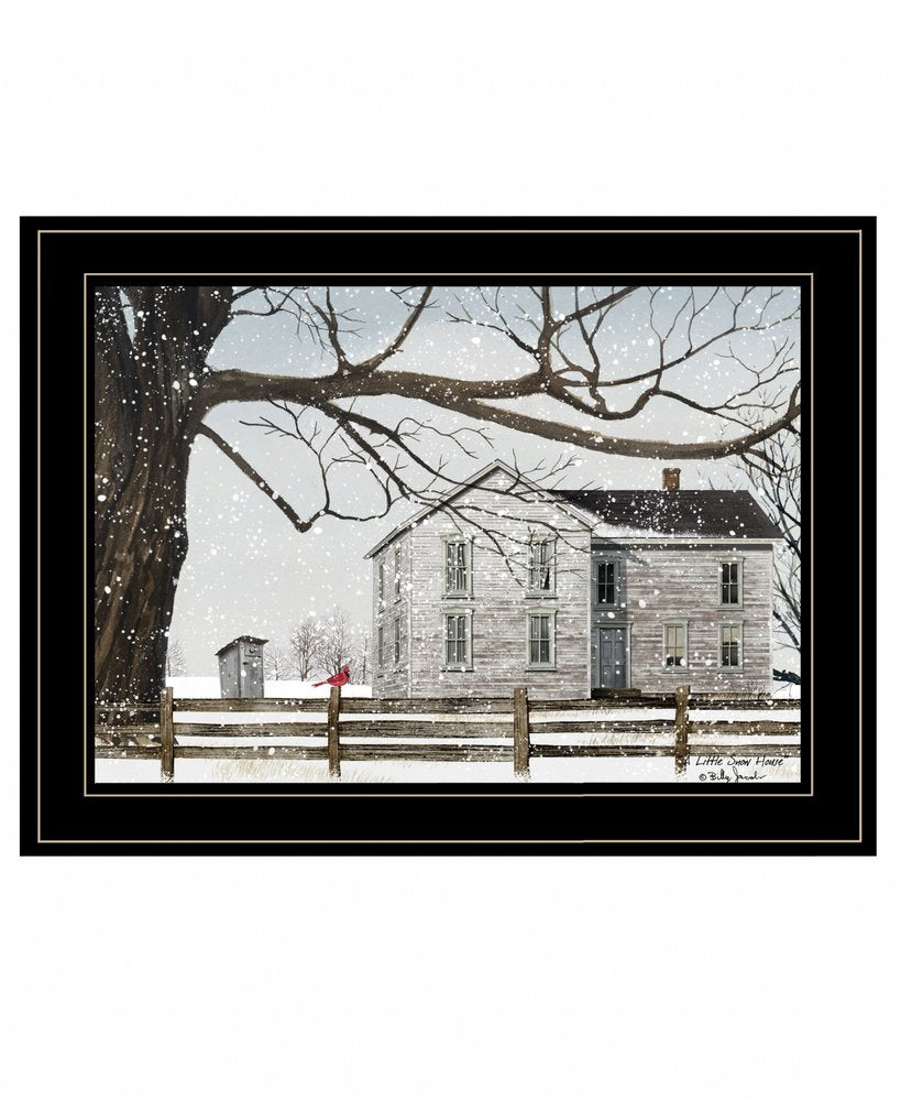 A Little Snow House 1 Black Framed Print Wall Art HomeRoots