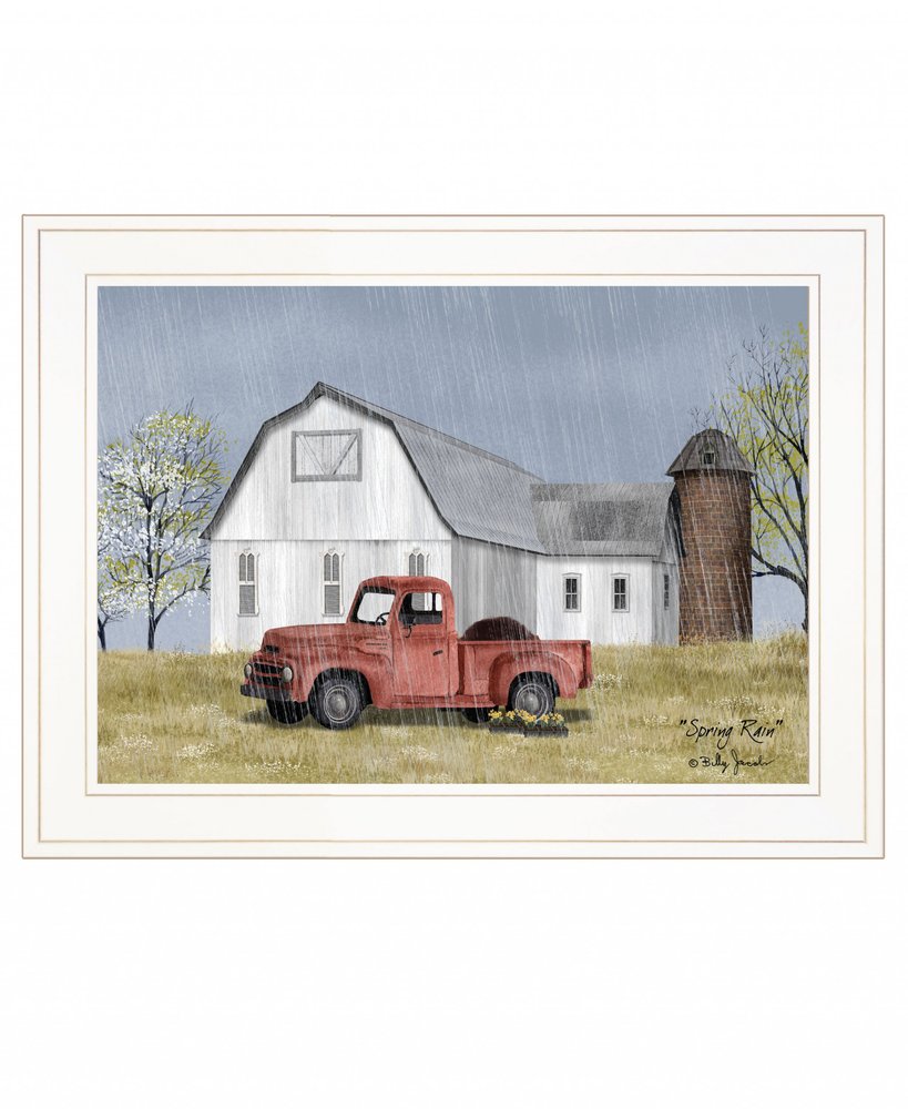 Spring Rain 2 White Framed Print Wall Art — view 1