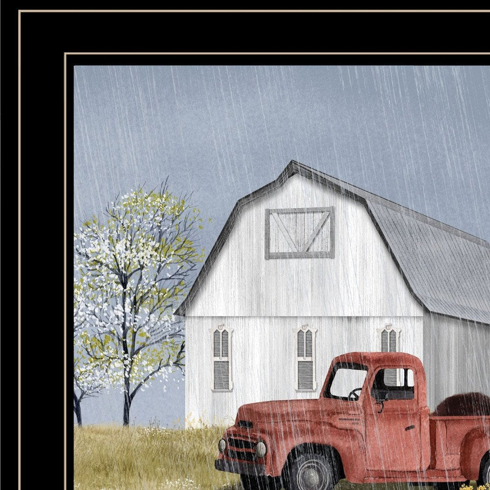 Spring Rain 3 Black Framed Print Wall Art — view 3