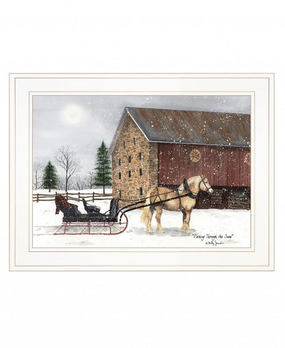 Dashing Through The Snow 1 White Framed Print Wall Art HomeRoots