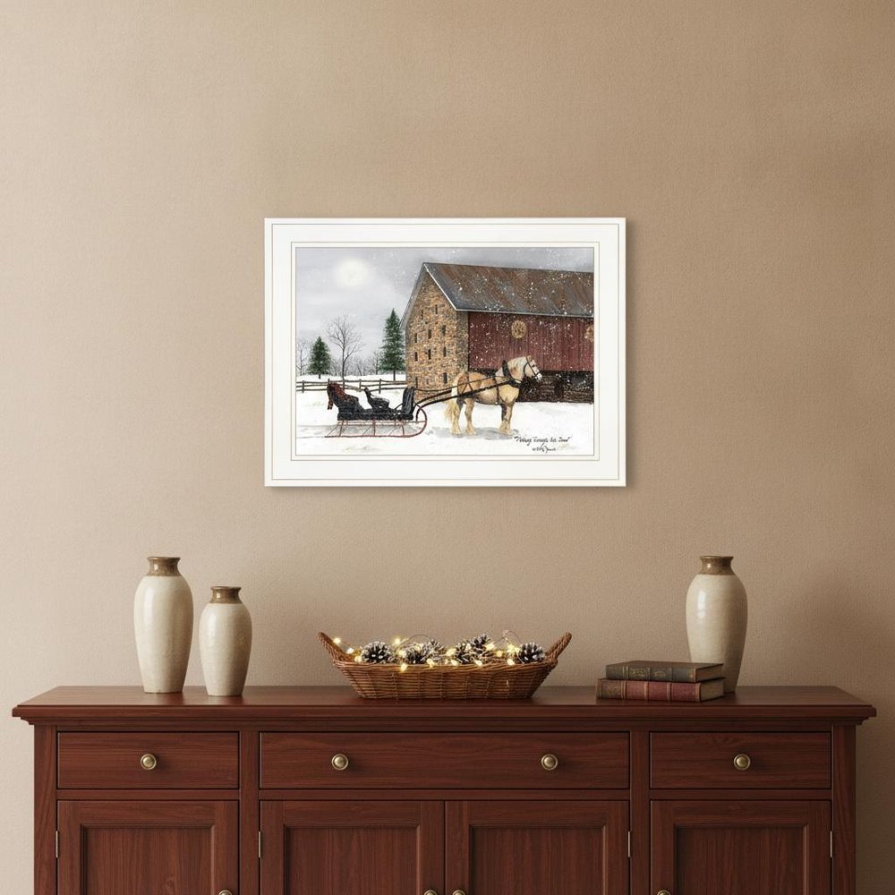 Dashing Through The Snow 1 White Framed Print Wall Art HomeRoots
