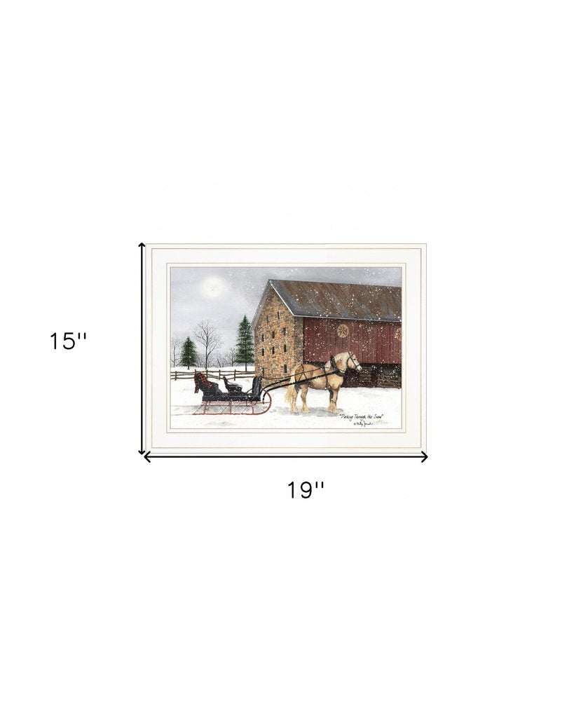 Dashing Through The Snow 1 White Framed Print Wall Art HomeRoots