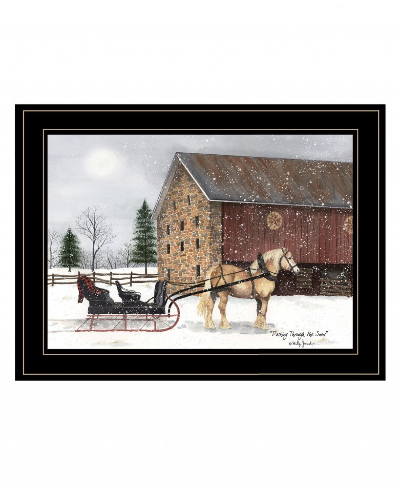 Dashing Through The Snow 2 Black Framed Print Wall Art — view 1
