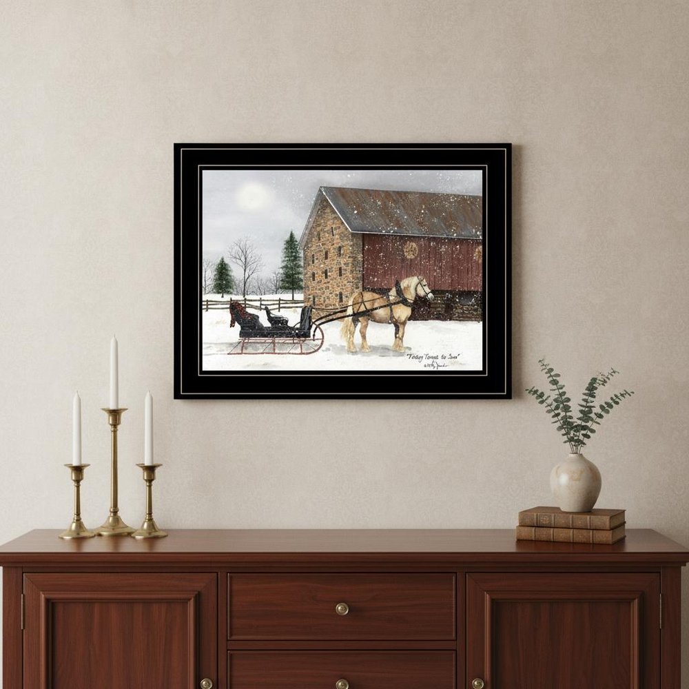 Dashing Through The Snow 2 Black Framed Print Wall Art — view 6