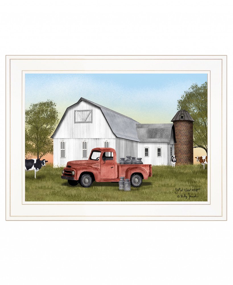 YAll Need Milk 2 White Framed Print Wall Art — view 1