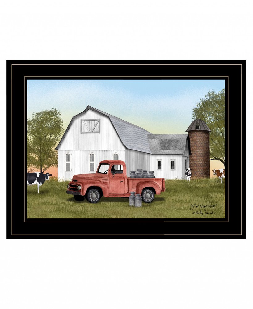 YAll Need Milk 3 Black Framed Print Wall Art — view 2