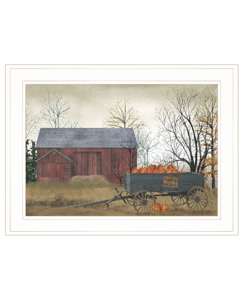 Pumpkin Wagon 2 White Framed Print Wall Art HomeRoots