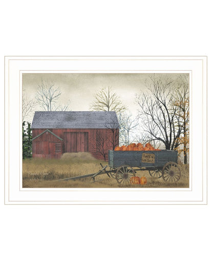 Pumpkin Wagon 2 White Framed Print Wall Art HomeRoots