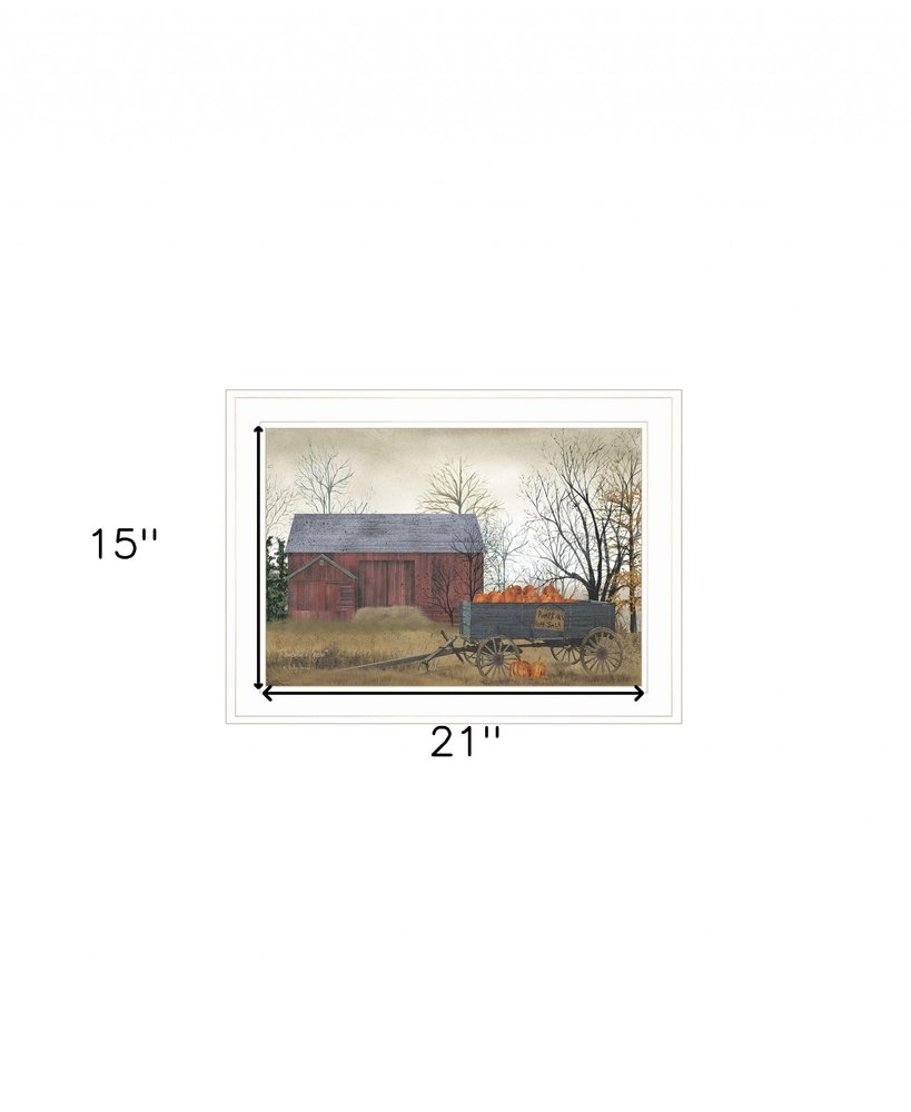 Pumpkin Wagon 2 White Framed Print Wall Art — view 3