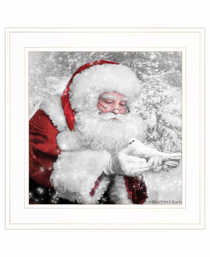 Santas Little Friends 3 White Framed Print Wall Art HomeRoots
