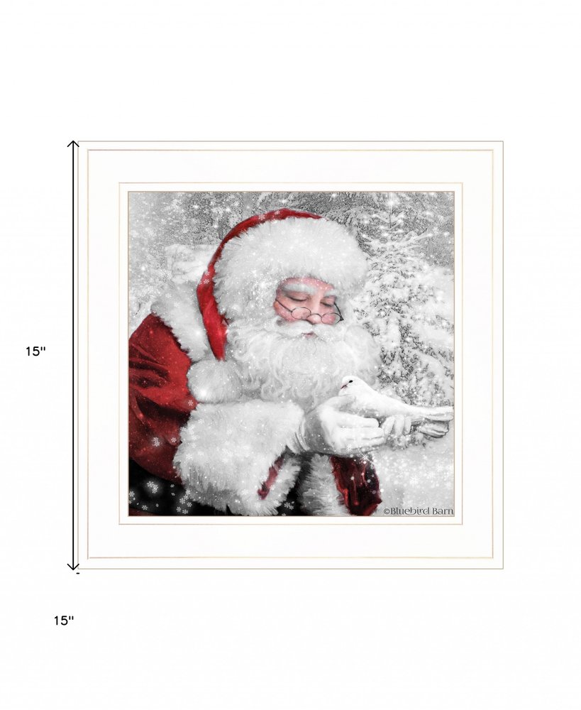 Santas Little Friends 3 White Framed Print Wall Art HomeRoots