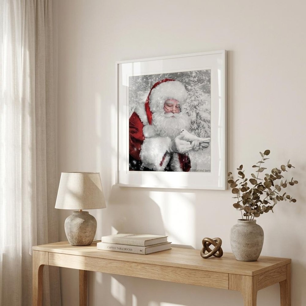 Santas Little Friends 3 White Framed Print Wall Art HomeRoots