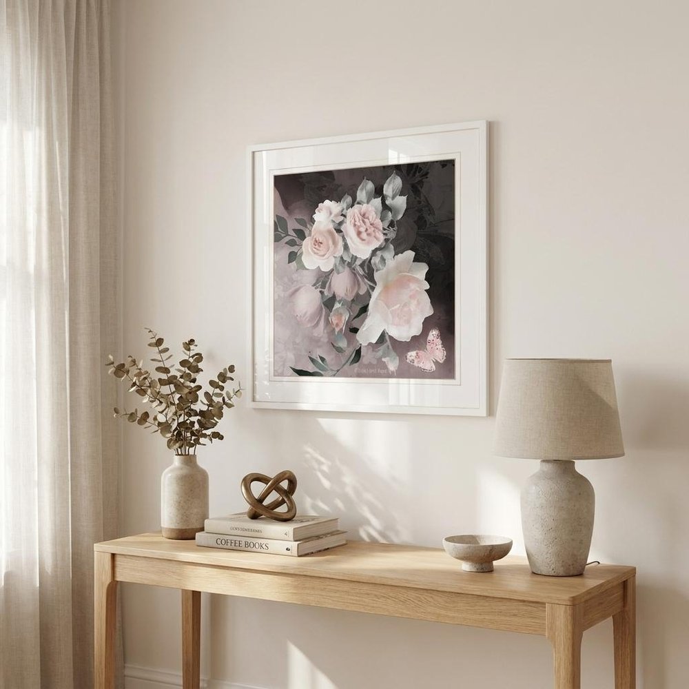 Noir Roses IV 3 White Framed Print Wall Art — view 6
