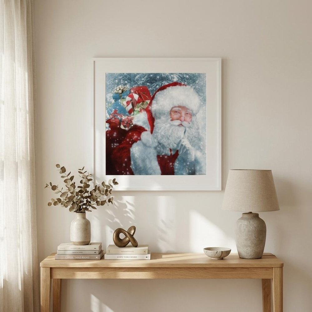 Santas Presents 2 White Framed Print Wall Art — view 1