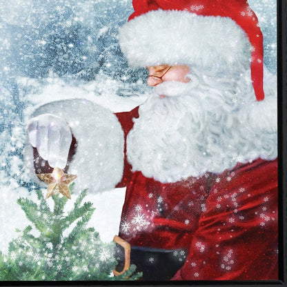 Santas Tree Star 2 Black Framed Print Wall Art HomeRoots