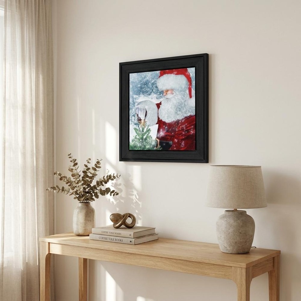 Santas Tree Star 2 Black Framed Print Wall Art — view 5