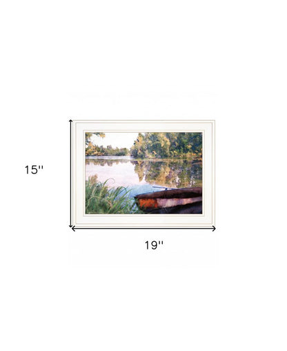 Rowboat Pond Landscape 2 White Framed Print Wall Art HomeRoots