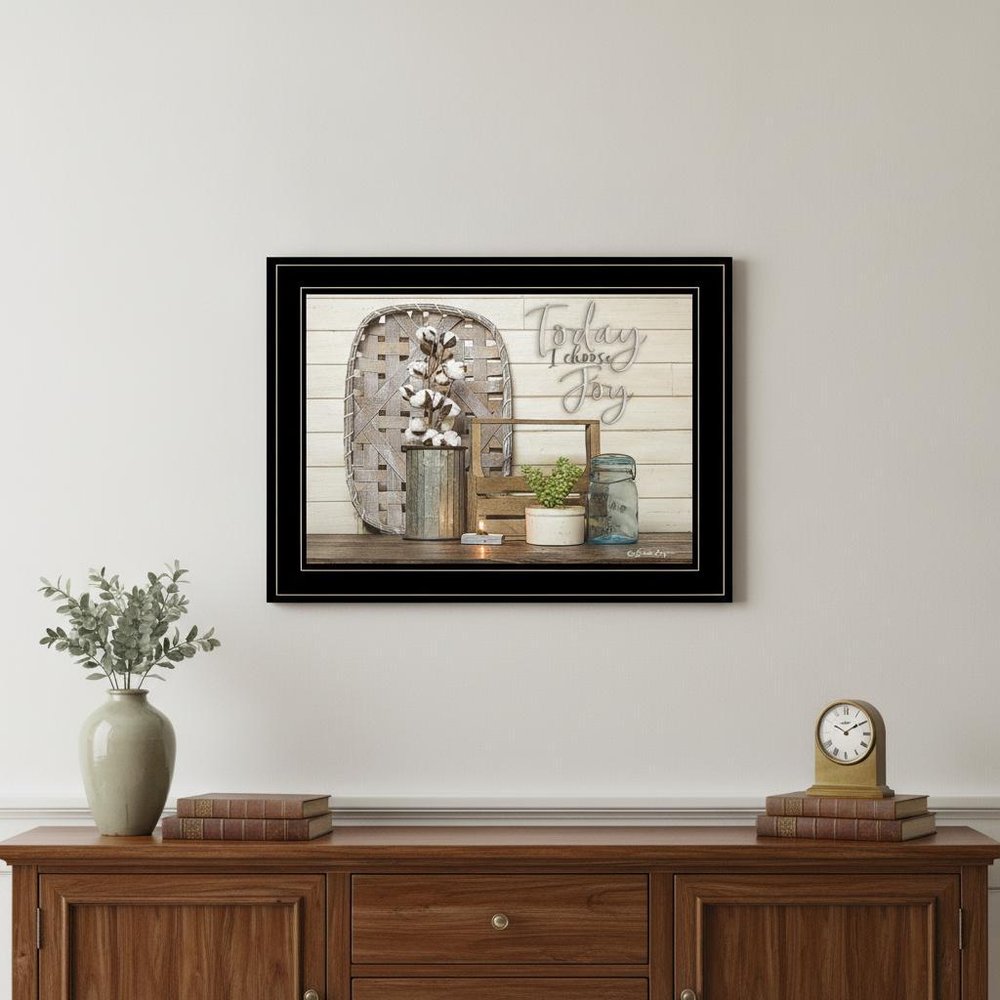 Today I Choose Joy 3 Black Framed Print Wall Art — view 1