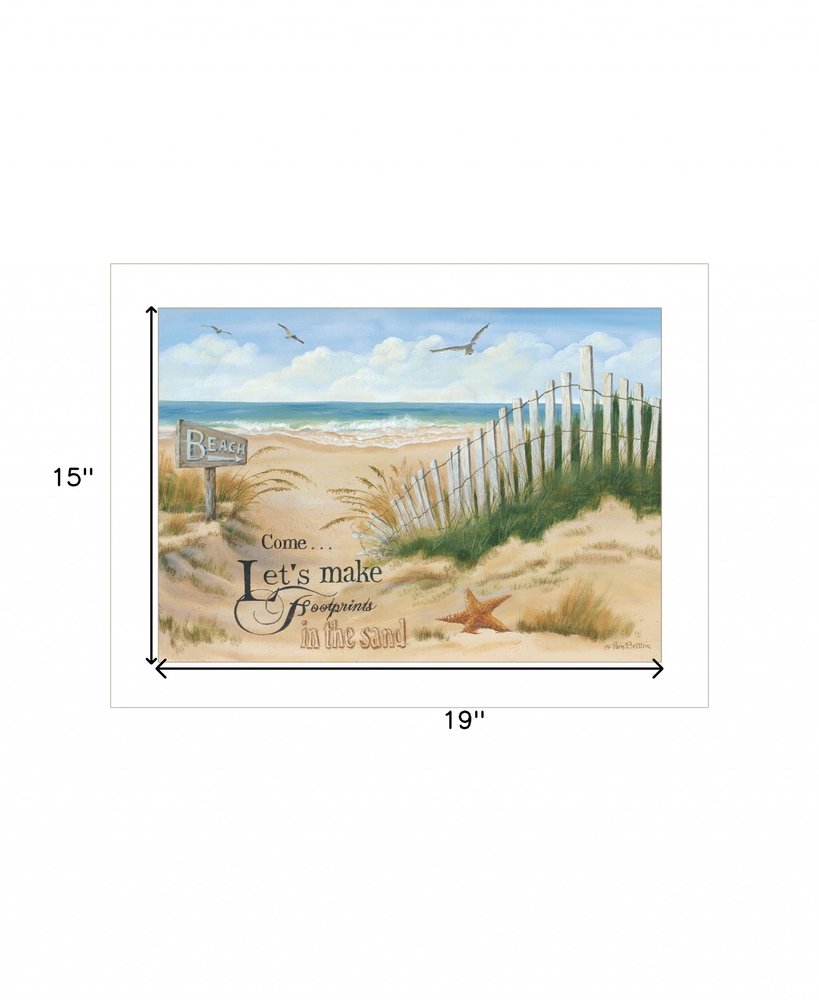 Footprint 1 White Framed Print Wall Art — view 4