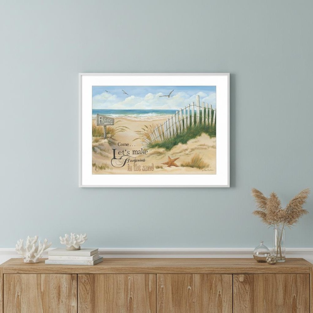 Footprint 1 White Framed Print Wall Art — view 5