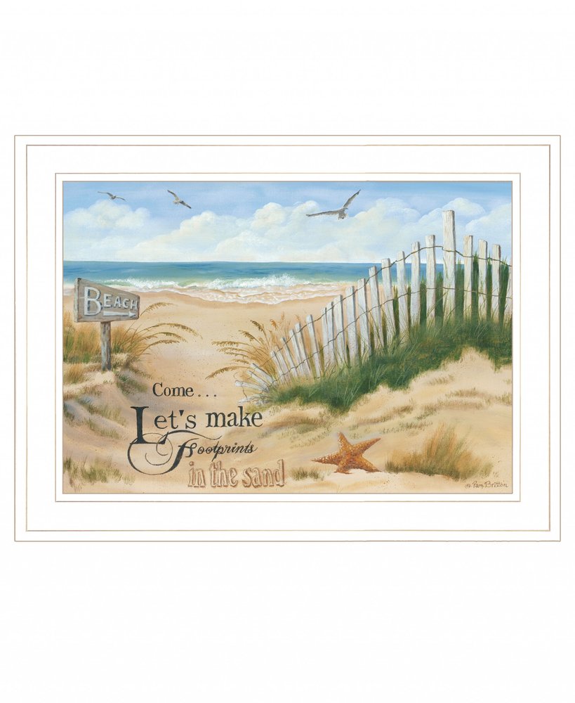 Footprint 2 White Framed Print Wall Art HomeRoots