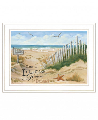 Footprint 2 White Framed Print Wall Art HomeRoots