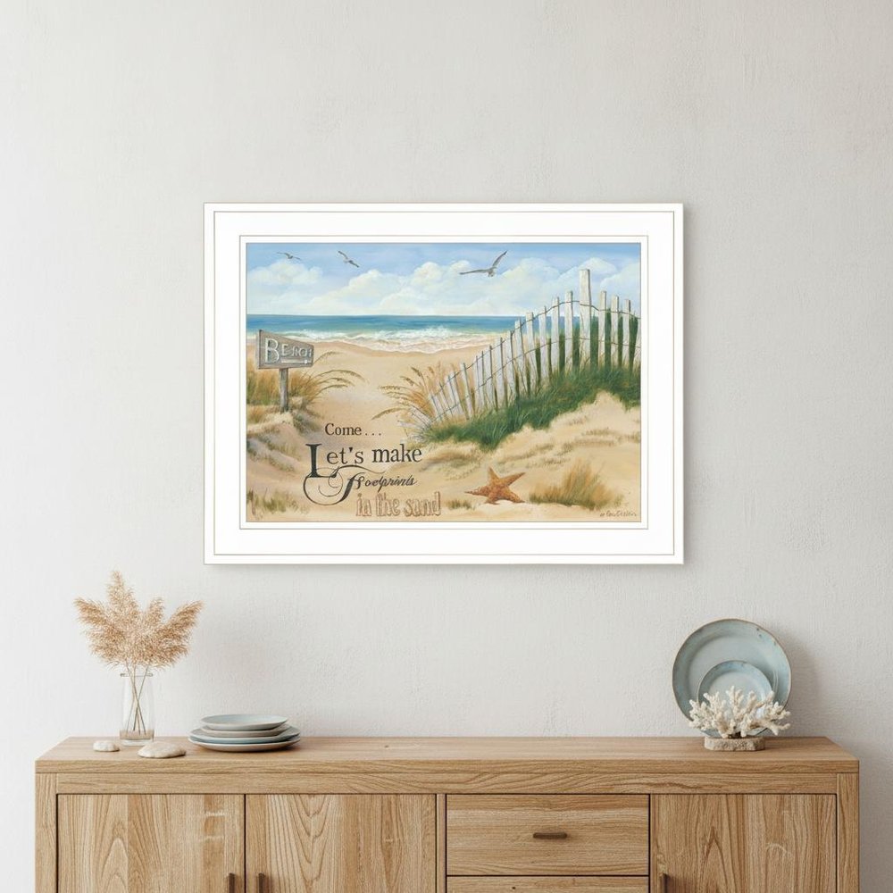 Footprint 2 White Framed Print Wall Art — view 1