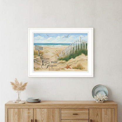 Footprint 2 White Framed Print Wall Art HomeRoots
