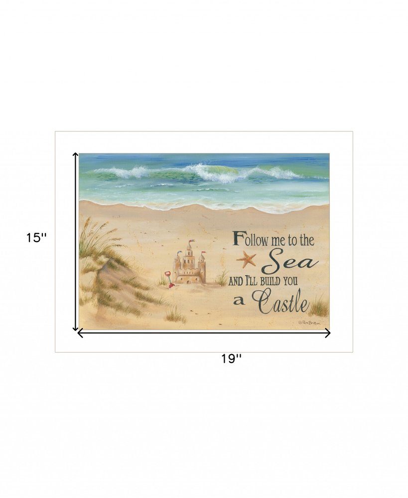Sand Castle 1 White Framed Print Wall Art — view 5