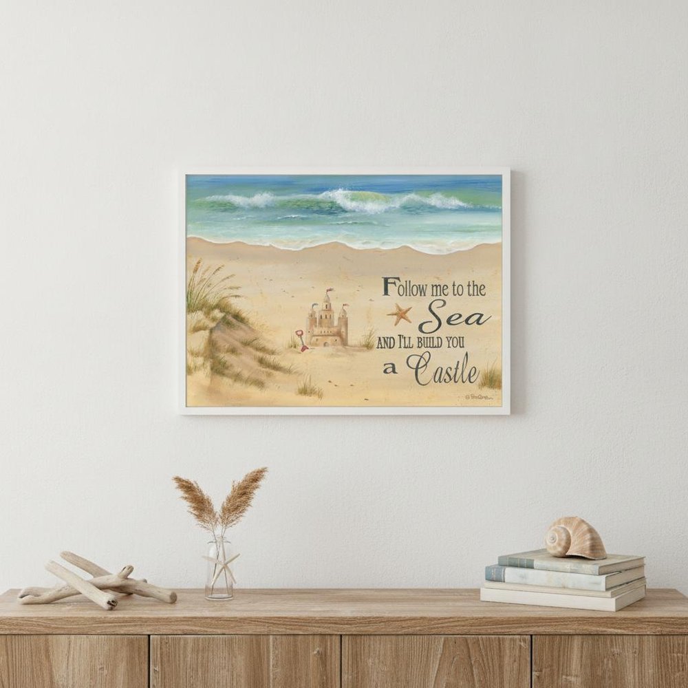 Sand Castle 1 White Framed Print Wall Art HomeRoots