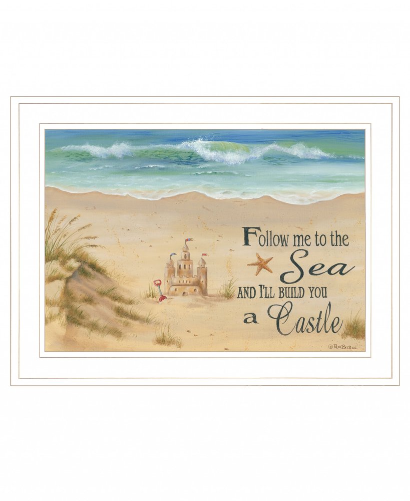 Sand Castle 2 White Framed Print Wall Art — view 2