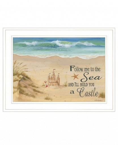 Sand Castle 2 White Framed Print Wall Art HomeRoots